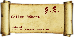 Geller Róbert névjegykártya